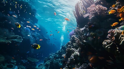 Aufkleber - underwater sea deeb sea deep blue sea : Generative AI