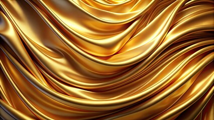 Poster - Gold fabric background with a luxurious render appearance, elegant, shiny, texture, silk, metallic, luxury, backdrop