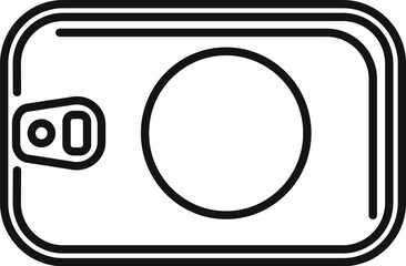 Poster - action camera showing lens and buttons icon thin line