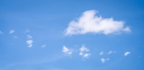 Wall Mural - beautiful blue sky and white cumulus clouds abstract background. cloudscape background. blue sky and