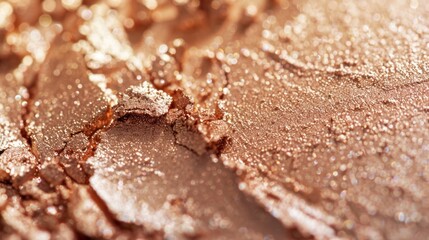 Canvas Print - Close Up of Shimmering Rose Gold Eyeshadow