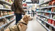 © Anna - Guide dog assisting a person in a grocery store. Service animal, accessibility, and independence concept.