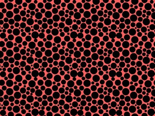 Wall Mural - Stylish red and black polka dot pattern, perfect for a retro look