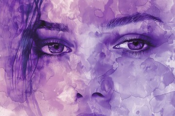 Poster - Purple Watercolor Eyes