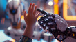 © bephoto - 子供とロボットのハイタッチ