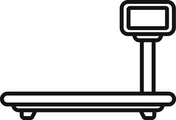 Poster - electronic scale showing empty display for measuring weight with line style isolated on white backgr