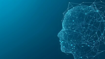 Artificial intelligence brain power research tech market with representing ai innovation technology.