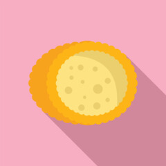 Wall Mural - Two round cookies with filling are lying on top of each other on pink background