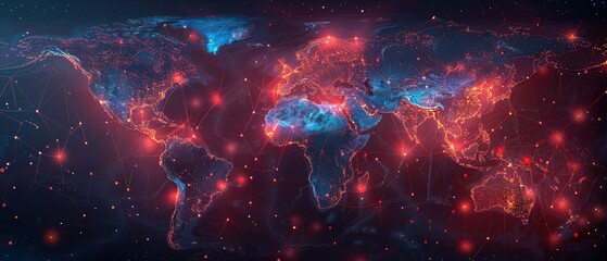 Wall Mural - Worldwide Connections: Mapping the Global Network for Business Strategy and Economic Growth 