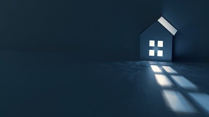 Canvas Print - Light Shines Through House Shape