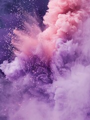 Poster - An explosion of pink and purple powder