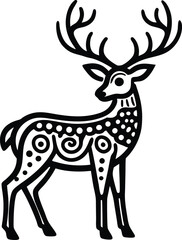 animal, deer, wild, nature, wildlife, mammal, forest, buck, stag, male, background, antlers, fauna, brown, antler,  graphic, horn, head, symbol, silhouette, hunting, black, illustration, element, desi