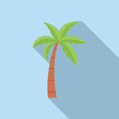 Canvas Print - Cartoon illustration representing a palm tree, evoking summer, vacations, and tropical destinations