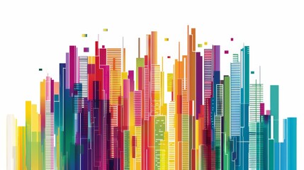 Poster - Colorful Cityscape Illustration