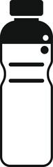 Sticker - Black and white icon of a water bottle, suggesting hydration and healthy beverages