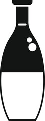 Sticker - Simple black and white icon of a chemistry flask containing liquid solution