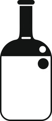 Poster - Simple black silhouette of a laboratory glassware containing liquid with bubbles