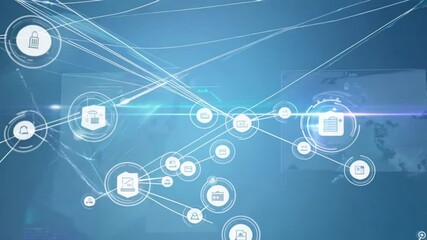 Poster -  interconnected circles representing digital connections on a global web