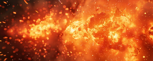Wall Mural - A fire background with an explosion, flames bursting outward and creating a powerful and dynamic visual effect.