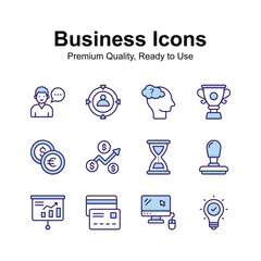 Canvas Print - Pack of business and finance icons in modern design style