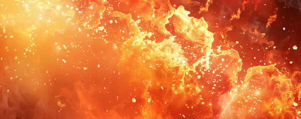 Wall Mural - A fire background with an explosion, flames bursting outward and creating a powerful and dynamic visual effect.