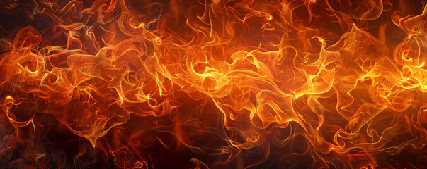 Wall Mural - a fire background with flames intertwined with smoke, creating a complex and visually interesting pa