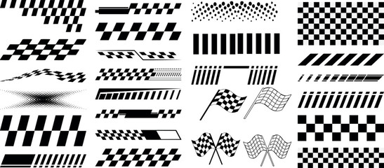 Wall Mural - racing stripe vector set, race car vector, checkered flag designs, racing stripe speed, decal patter