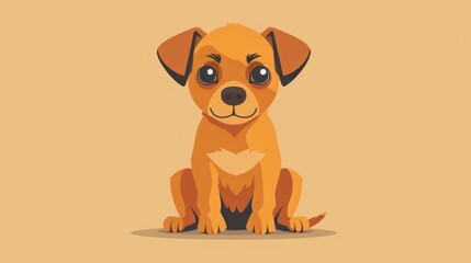 Wall Mural - Cute dog, cartoon illustration.