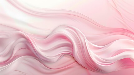 Canvas Print - Minimalist abstract design featuring soft pink waves on a textured background, with gradients and a clean aesthetic for versatile use. 