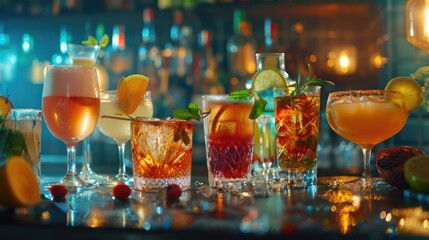 Wall Mural - Drinks on Glasses