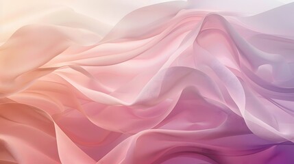 Wall Mural - Minimalist abstract design featuring soft pink waves on a textured background, with gradients and a clean aesthetic for versatile use. 