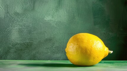 Canvas Print - Lemon on green backdrop