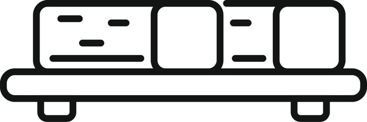 Poster - Simple icon of a conveyor belt moving cardboard boxes in a factory