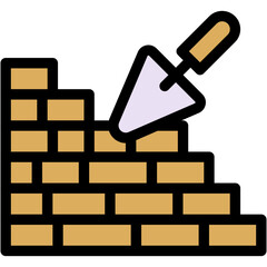 Sticker - Vector Icon Brick, Wall, Brick wall, Construction, Masonry