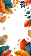 Autumn season desingn in leaf style on transparent background. Generative ai.