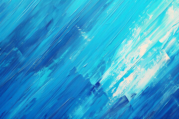 Poster - 
Abstract background with cyan and blue colors, diagonal stripes, gradient, paint texture, wall painting, in the style of modern. 