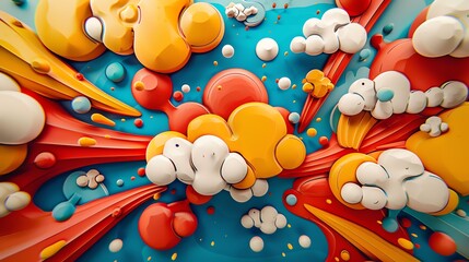 Poster - Abstract Colorful 3D Shapes.