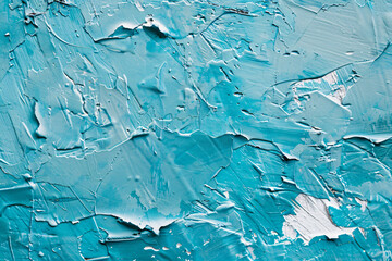 Aufkleber - Abstract background in the style of turquoise blue color with white lines. Minimalistic wallpaper for design or presentation. Soft texture of paint on concrete wall.