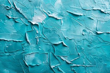 Aufkleber - Abstract background in the style of turquoise blue color with white lines. Minimalistic wallpaper for design or presentation. Soft texture of paint on concrete wall.