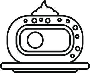 Poster - Hyperbaric oxygen therapy chamber lying on its side, front view, outline style