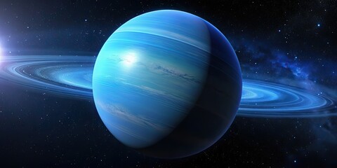 Wall Mural - of neptune, the eighth planet in our solar system, neptune, planet, solar system, gas giant, blue, s
