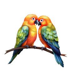 animation of lovebirds transparent background