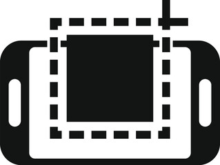 Poster - Black glyph icon for a smartphone app cropping a photo for social media