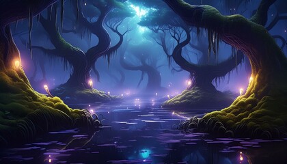 Canvas Print - night in the forest