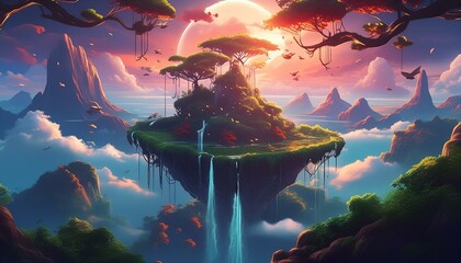 Canvas Print - fantasy landscape with a landscape