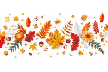 Wall Mural - Autumn Leaves and Acorns