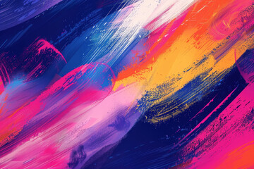 Poster - Abstract background with brushstrokes creating an artistic design in shades of pink, blue and orange
