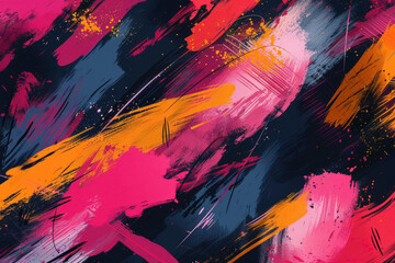 Poster - Colorful abstract background with brush strokes creating a dynamic and energetic composition