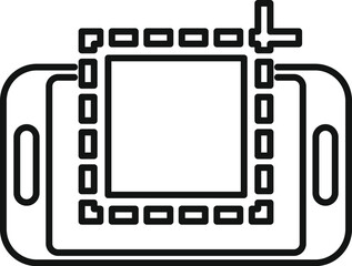 Poster - line icon of a smartphone creating an augmented reality space using artificial intelligence