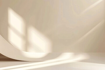 Poster - Abstract beige background with soft shadows and beautiful light, empty room for product presentation. Vector illustration design in the style of